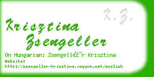 krisztina zsengeller business card